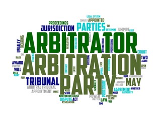arbitrator wordcloud concept, wordart, arbitration,concept,business,agreement,law