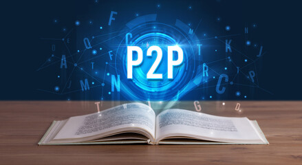 Technology abbreviation coming out from an open book
