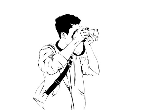 silhouette of a photographer with camera