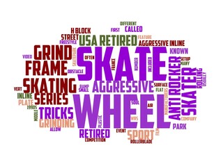 aggressive inline skating wordcloud concept, wordart, sport,aggressive,extreme,skating,skate