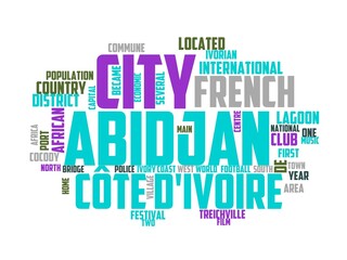 abidjan wordcloud concept, wordart, abidjan,travel,cityscape,africa,ivory
