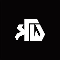 KW Logo monogram with octagon shape style design template