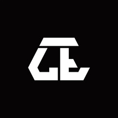 LT Logo monogram with octagon shape style design template