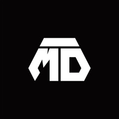 MD Logo monogram with octagon shape style design template