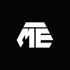 ME Logo monogram with octagon shape style design template