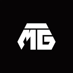 MG Logo monogram with octagon shape style design template