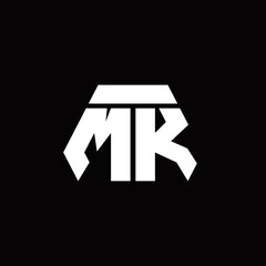 MK Logo monogram with octagon shape style design template