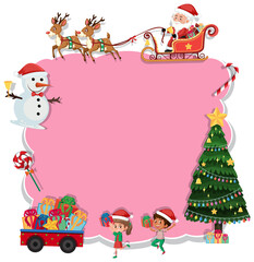 Empty Christmas board with cartoon characters and objects