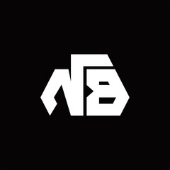 NB Logo monogram with octagon shape style design template