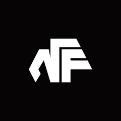 NF Logo monogram with octagon shape style design template
