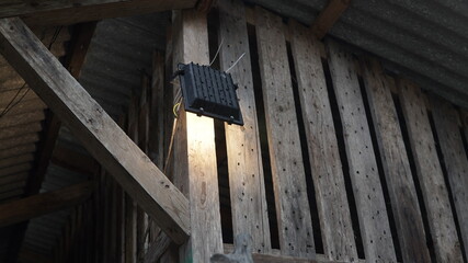 a lamp in a simple house