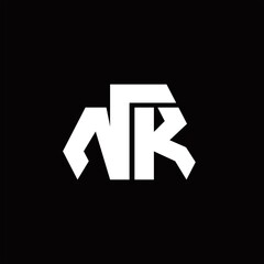 NK Logo monogram with octagon shape style design template