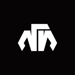 NN Logo monogram with octagon shape style design template