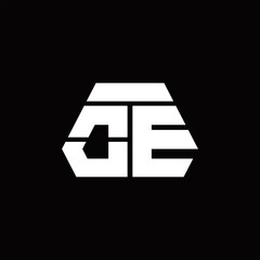 OE Logo monogram with octagon shape style design template