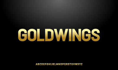 Modern Bold Heavy Strong Golden Font. Typography urban style fonts for sport, fashion, technology, digital, engine, machine, movie, logo design, vector illustration