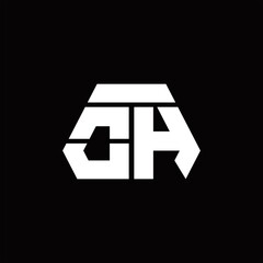 OH Logo monogram with octagon shape style design template