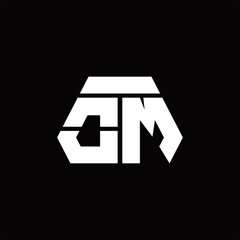 OM Logo monogram with octagon shape style design template