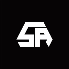 SA Logo monogram with octagon shape style design template