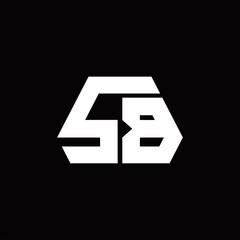 SB Logo monogram with octagon shape style design template