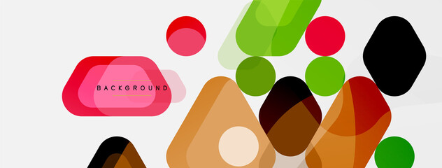 Abstract round geometric shapes and circles background. Trendy techno business template for wallpaper, banner, background or landing