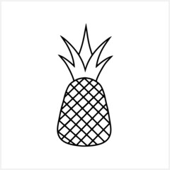 Doodle pineapple clip art isolated. Hand drawn food. Sketch vector stock illustration. EPS 10