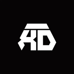 XD Logo monogram with octagon shape style design template