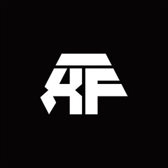 XF Logo monogram with octagon shape style design template