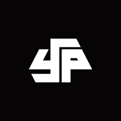 YP Logo monogram with octagon shape style design template