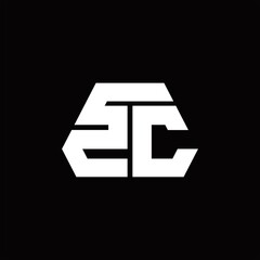 ZC Logo monogram with octagon shape style design template