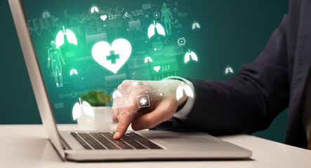 hand browsing on the internet for medical issues