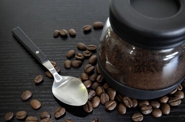 coffee grinder with coffee beans