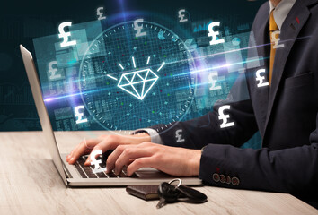 business hand working in stock market