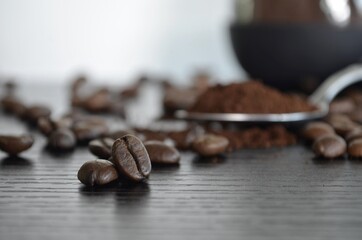 coffee beans and scoop