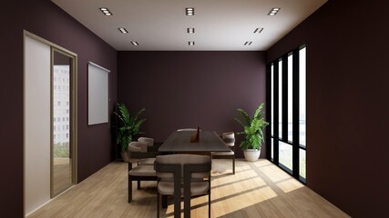 modern office meeting room for company wall logo mockup