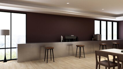 luxury bar 3d design interior for wall mockup