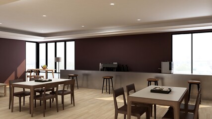 luxury bar 3d design interior for wall mockup