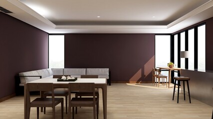 luxury bar 3d design interior for wall mockup