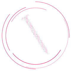 The metal nail symbol filled with pink dots. Pointillism style. Vector illustration on white background