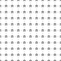 Square seamless background pattern from geometric shapes are different sizes and opacity. The pattern is evenly filled with big black baby mobiles. Vector illustration on white background