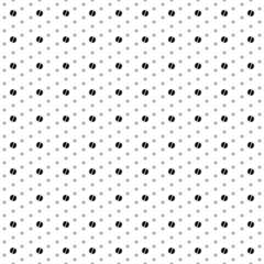 Square seamless background pattern from black cd symbols are different sizes and opacity. The pattern is evenly filled. Vector illustration on white background