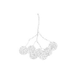 The rowan berry symbol filled with black dots. Pointillism style. Vector illustration on white background