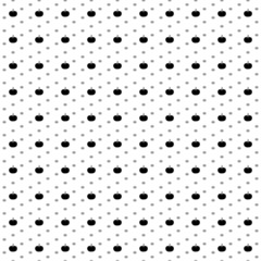 Square seamless background pattern from geometric shapes are different sizes and opacity. The pattern is evenly filled with black pumpkin symbols. Vector illustration on white background