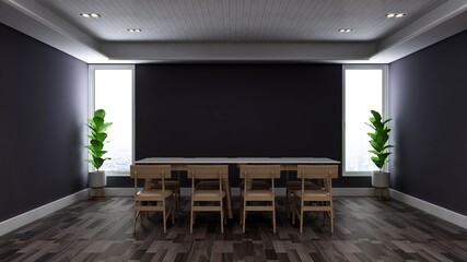 modern office meeting room for company wall logo mockup