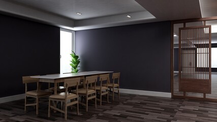 modern office meeting room for company wall logo mockup