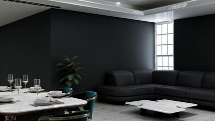modern office lobby waiting room for company logo mockup