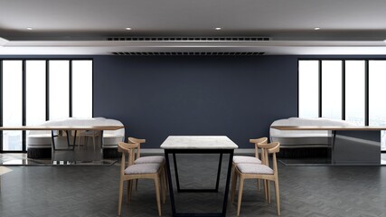 cafe bar 3d design interior for coffee shop logo mockup