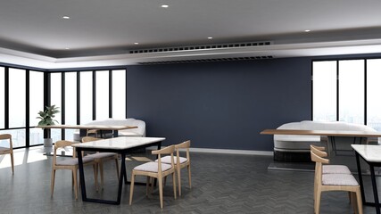 cafe bar 3d design interior for coffee shop logo mockup