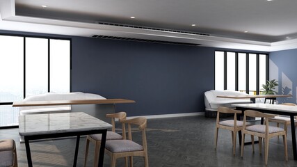 cafe bar 3d design interior for coffee shop logo mockup