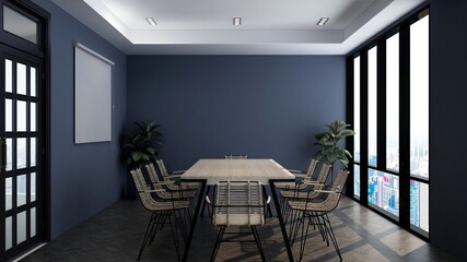 modern office meeting room for company wall logo mockup