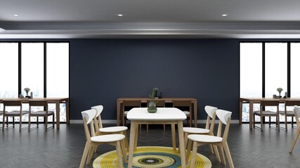 cafe bar 3d design interior for coffee shop logo mockup